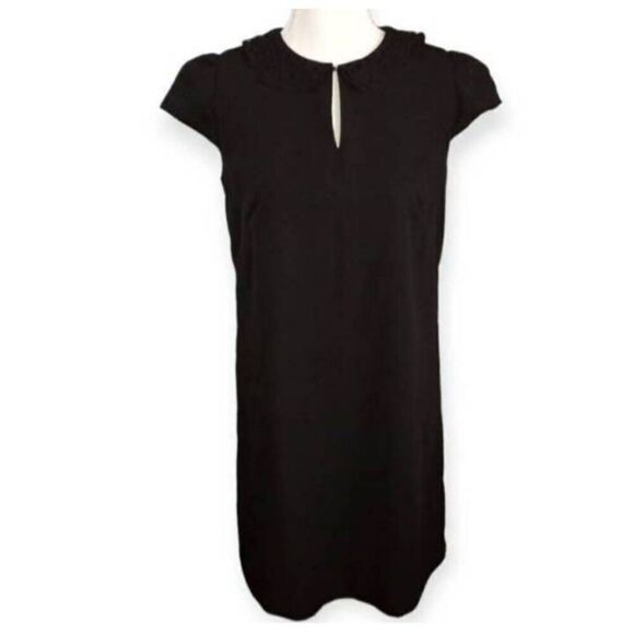 ANN TAYLOR LOFT BLACK SHIFT DRESS SZ.4 EUC . - Picture 1 of 6